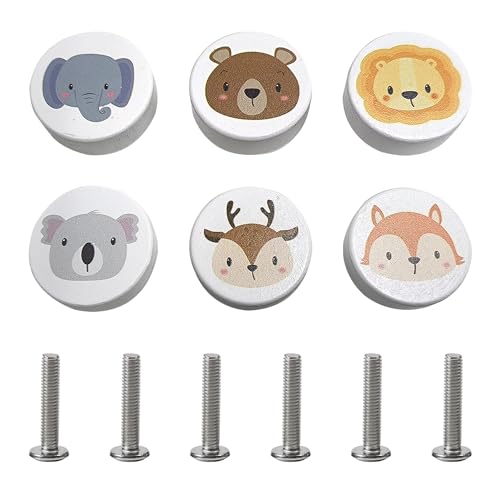 KRYMSON Conjunto 6 Tirantes de Porta para Gaveta Infantil com Parafusos KRYMSON - Puxadores e puxadores de armário - tirantes, porta, gaveta infantil, parafusos, madeira, branco
