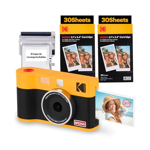 Máquina Fotográfica Instantânea KODAK Mini Shot 2 Amarelo Kodak - Câmeras digitais - instantânea, amarelo, três passos, qualidade laboratorio