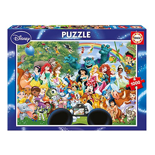 Puzzle 2D JUMBO The Marvelous World of Disney II (1000 pcs) EDUCA - Quebra-cabeças de encaixar - puzzle 2d, jumbo, marvelous world of disney ii, 1000 peças, cartão, caixa de madeira