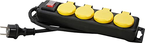 Extensão Elétrica KOPP 223012002 (4 Tomadas) Kopp - Filtros de linha e supressores de surtos - 4 tomadas, interruptor, preto e amarelo