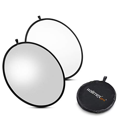 Walimex 17694 espelho para studio fotográfico Redondo Prateado, Branco Walimex - Peças e acessórios para câmeras - 107 cm, prateado, branco, tecido
