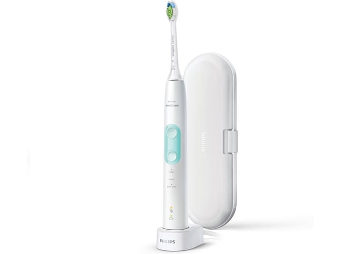 Escova de Dentes Elétrica PHILIPS HX6857/28 Azul Philips - Escovas de dentes - bateria recarregável, azul branco, clip lock, 62.000 rpm