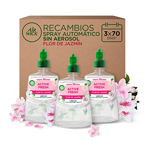 Recarga AIR WICK Automático Spray Floral Jasmine 3 Unidades Reckitt - Aromatizadores de ambiente - recarga, spray automático, floral jasmine, aroma fresca
