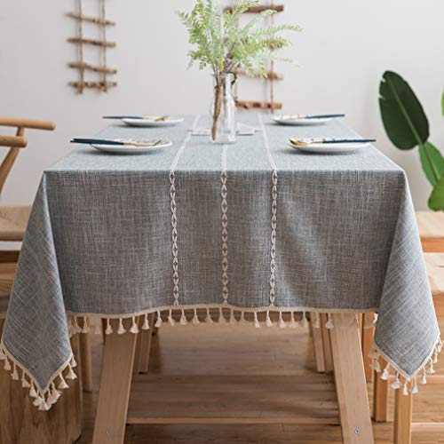 Toalha de Mesa PAHAJIM (Cinzento - Algodão e Linho - 140x140 cm) CHINA - Toalhas de mesa - algodão, linho, resistente ao calor, fácil de lavar