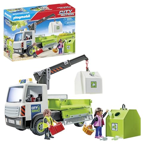 Playmobil 70298 Garbage Truck (Idade Mínima Recomendada: 4 anos) PLAYMOBIL - Brinquedos - camião, grua, contentores, extintor