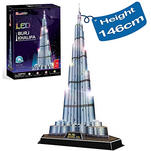 Puzzle 3D CUBICFUN Burj Khalifa Night Edition (Idade Mínima: 14) CubicFun - Quebra-cabeças - puzzle, 3D, cubicfun, burj khalifa, noite