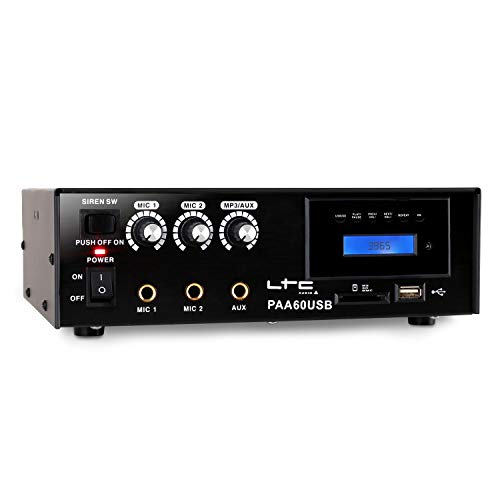 Amplificador Portátil 60W 3 Canais Bateria 12V 7Ah LTC AUDIO - Amplificadores de áudio - portátil, 60W, 3 canais, bateria 12V