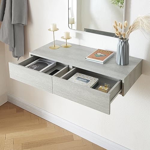 Prateleira de Parede SKRAUT HOME Karstula (Madeira e PVC - 80x35x12cm) [en.casa] - Prateleiras industriais - madeira, pvc, 80x35x12cm