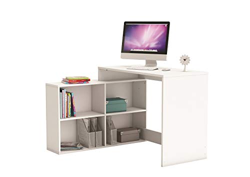 Secretária DEMEYERE Corner (Branco - MDF) Aucune - Mesas - MDF, resistente, 4 compartimentos, design moderno