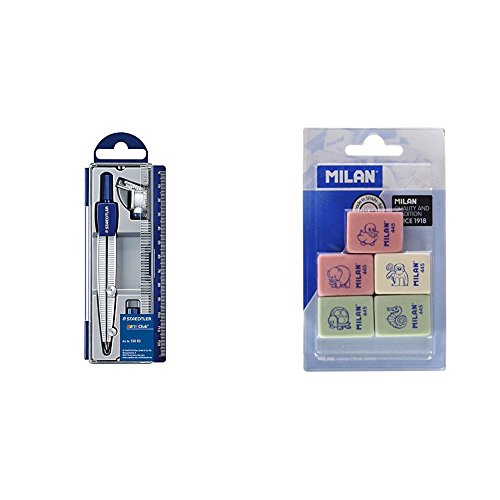 Compasso Staedtler 550 60 | Azul, Vermelho Staedtler - Ferramentas de medição e marcação de artesanato - obtusângulo, agulha romba, estuche, adaptador