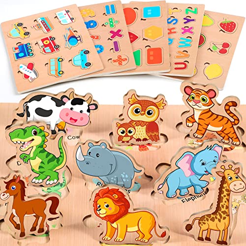 Puzzle LENBEST 6 Peças Madeira (Idade Mínima: 2) POWFUace - Jogos - madeira, 6 peças, animais, capacidades motoras