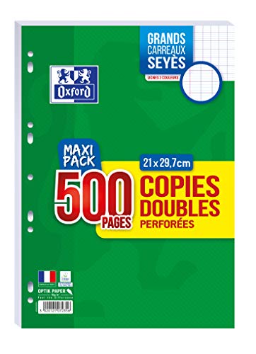 Pack de 500 Folhas de Papel OXFORD 100800051 Oxford - Papel para fichários - 500 folhas, a4, perfuradas, 90 g/m²