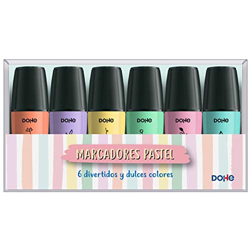 Marcador Fluorescente DOHE 4-6 Cores Pastel DOHE - Marcadores e marcadores de texto - fluorescente, pastel, 4-6 cores, ponta biselada