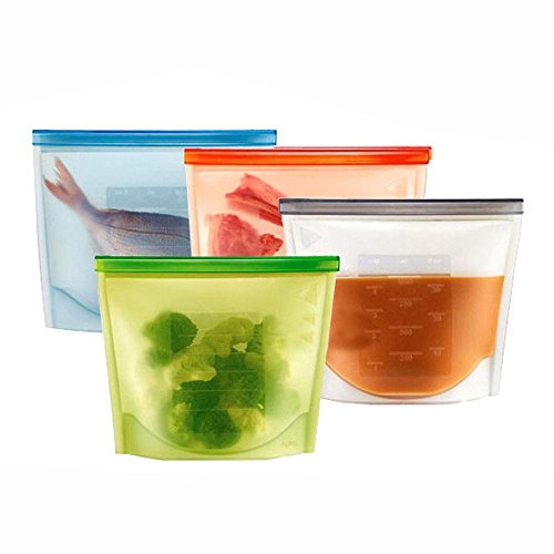 Sacos para Alimentação OFKPO 4 Peças (Silicone - Transparente) OFKPO - Sacos de armazenamento de alimentos - silicone, transparente, 4 peças