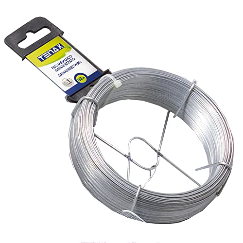 Tenax - Fio metálico galvanizado prateado - 80m - diâmetro 1mm TENAX - Fio utilitário - galvanizado, prateado, 1mm, 80m