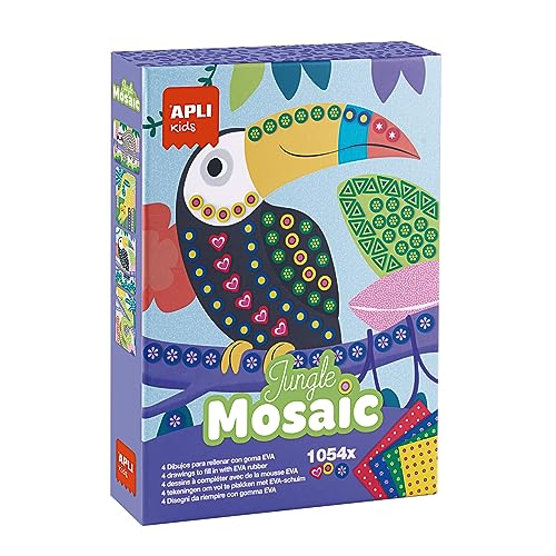 Jogo Criativo APLI KIDS Jungle (Idade Mínima: 6 Anos) APLI - Materiais de arte e artesanato - mosaicos, goma eva, animais da selva, 6 anos