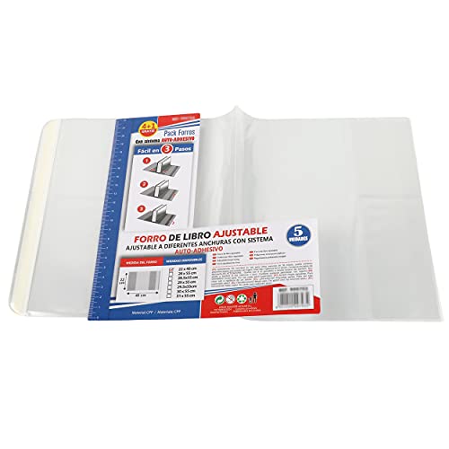 Pack 10 Capas para Livros Autoadesivas Ajustáveis e Transparentes Etrexonline - Capas de livros - autoadesivas, ajustáveis, transparentes, livros