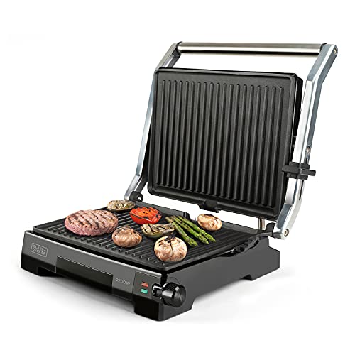 Grelhador de Placas BLACK & DECKER BXGR2200E BLACK + DECKER - Utensílios de cozinha - 2200 W, placas