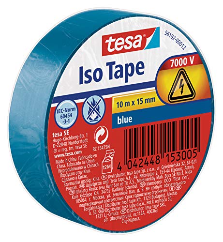Fita de Arrefecimento TESA Tape Iso Tape Azul TESA - Fita adesiva de ferragens - isolamento, fixação, resistente à abrasão, proteção elétrica