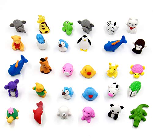 Gomas de Borrar Animais 30Pcs Al Azar Jogo Desmontável Mini Lápis YAVO-EU - Borrachas - goma, 30 unidades, mini lápiz, animais