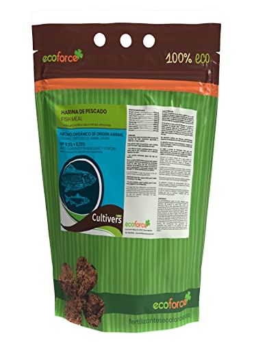 Cultivers 0010100 - Harina de Pescado 1 kg CULTIVERS - Adubos - 1 kg, nitrógeno 9,5%, fósforo 8,23%, abono orgânico
