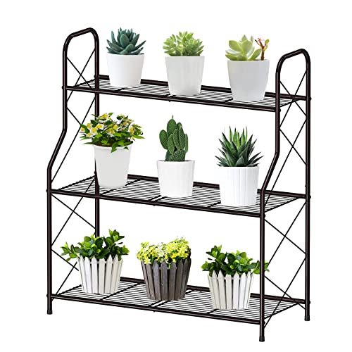 Suporte para Plantas BOMCLAP 3 Níveis (Cinzento - Aço) LIAOLIAORENY - Suportes para plantas - 3 níveis, cinzento, aço