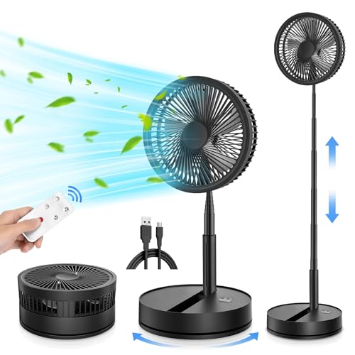 Ventoinha de Pé com Controle Remoto 8'' Silencioso Portátil MRESIONT - Ventoinhas de mesa e de pedestal - silencioso, portátil, 3 velocidades, controlo remoto
