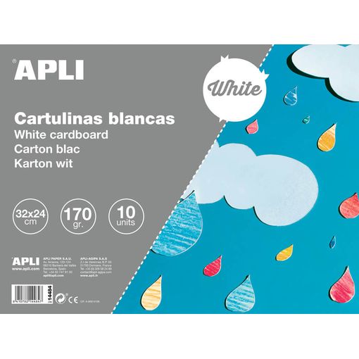 Caderno e Bloco de Notas Apli 14484 | Branco APLI - Papel de arte e artesanato - 10 folhas, 170g, capa branca