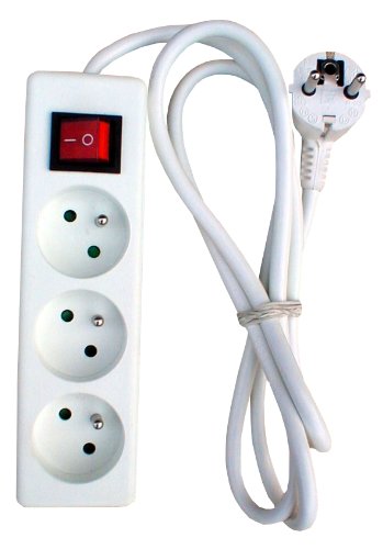 Inotech ENEXO HO5VVF-3IN-BL 3 tomada(s) CA interior Branco ZENITECH - Fios de extensão - 3 tomadas, ficha EU, visor LED, interruptor, 3680 w