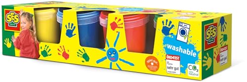 Tinta Lavável de Dedo SES CREATIVE 4 Cores SES CREATIVE - Tinta, tinta de arte e esmalte - lavável, dedo, 4 cores, crianças