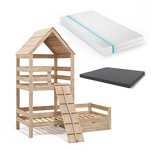 Cama VITALISPA Madeira (Castanho - 90 x 200 cm) Oskar-Store - Camas e estruturas de cama - madeira, castanho, 90x200cm