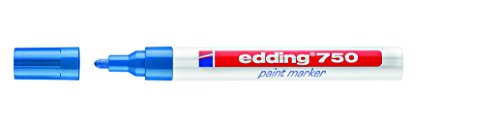 Marcador Permanente EDDING E750 Azul (Ponta Média - 1.0 mm) Edding - Marcadores e marcadores de texto - tinta opaca, resistente à água, traço médio, permanente
