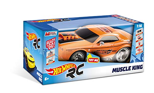 Carro Telecomandado HOT WHEELS Muscle King (Idade Mínima: 4 anos) Hot Wheels - Brinquedos - telecomandado, muscle king, preto, vermelho