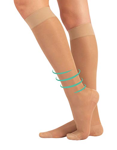 Meias Medicina L/Xl 10-14 Mm/Hg Natural CALZITALY - Meias Comuns - meias, medicina, natural