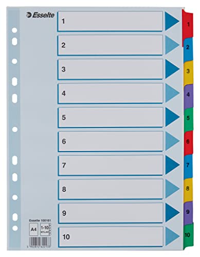 Índices de Arquivo ESSELTE Multicor (A4) Esselte - Separadores de índice - índice, arquivo, esseltte, multicor, a4