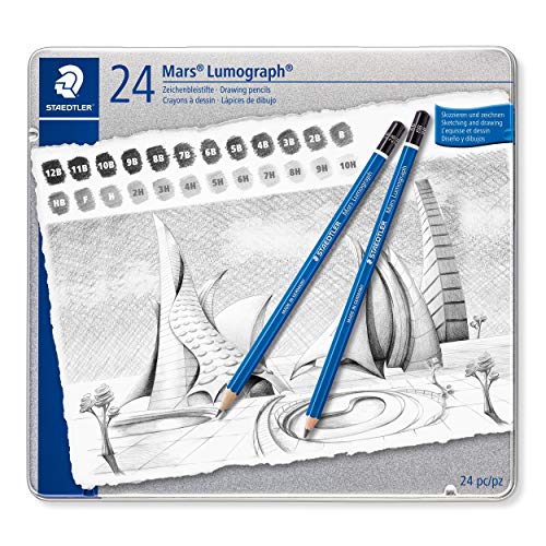Lápis de Carvão STAEDTLER Mars Lumograph (Multicor - 12 B+12 H) Staedtler - Lápis - multicor, 12 b, 12 h