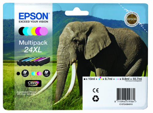 Tinteiro EPSON C13T24254012 Preto, Ciano, Amarelo, Magenta, Foto ciano, Foto amarelo Epson - Cartuchos de toner e jato de tinta - preto, ciano, amarelo, magenta, foto ciano