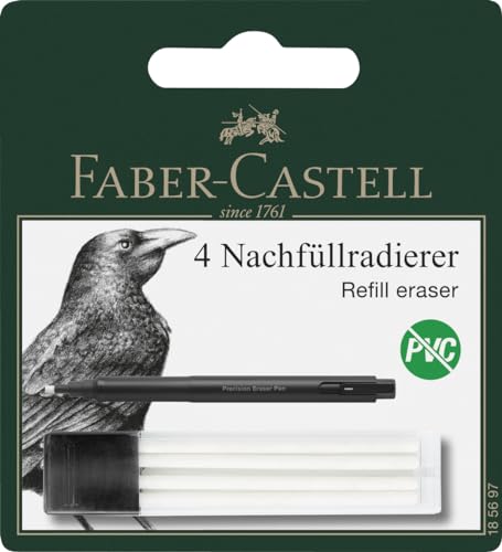 Faber Castell 185697 Corretor Preto 4 Unidades Faber-Castell - Borrachas - fino, sem mancha, 4 unidades