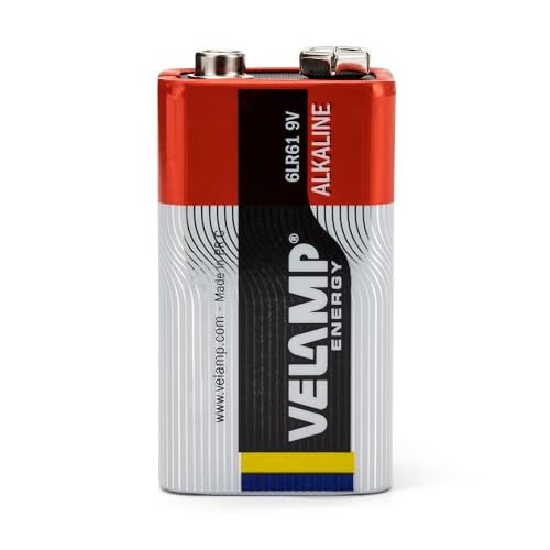 Pilhas VELAMP 6lr61 Bateria Alcalina 6Lr61 Transistor 9V Vermelho Velamp - Baterias - bateria alcalina, transistor, 9V, vermelho