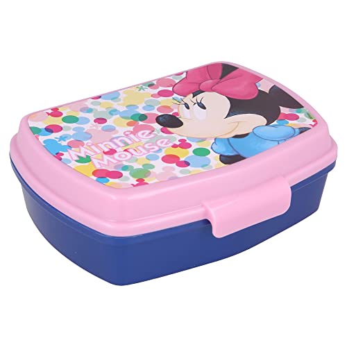 Lancheira DISNEY Minnie Mouse (Plástico - Azul) Stor - Lancheiras e sacos - plástico, azul, sanduíches, licenciada