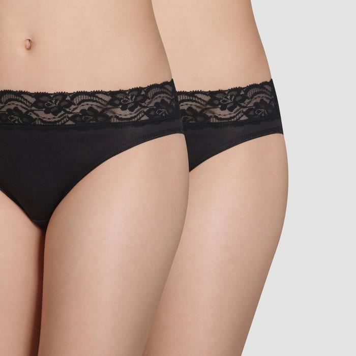 Calções para Mulher DIM COTON Plus Stretch Slip Midi Preto para Fitness (44) Dim - Roupa interior - calças, fitness, dim cotton, plus stretch, slip midi, preto