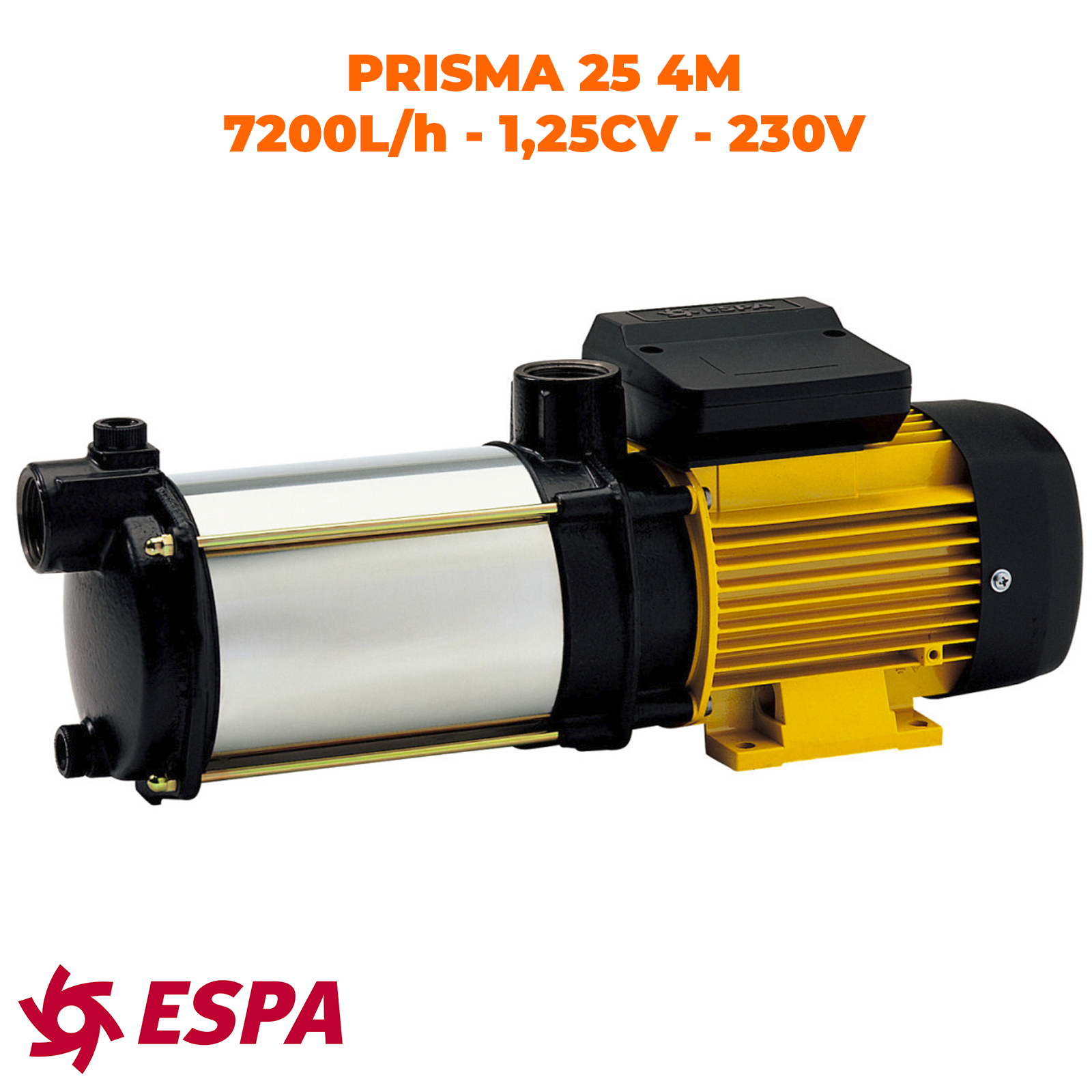 Bomba de Água PRISMA ESPA Prisma-25/4-M (Capacidade: 2500 L/h) ESPA - Bombas de irrigação, reforço e sistemas de aspersão - 2500 L/h, 2 m, auto-aspirante, silenciosa
