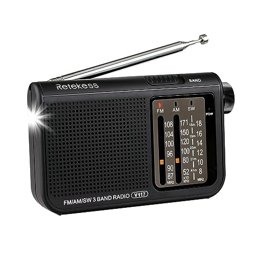 Rádio RETEKESS V117 (Preto - Digital - AM/FM/SW - Pilhas) Retekess - Telemóveis - digital, AM/FM/SW, pilhas, sintonizador analógico