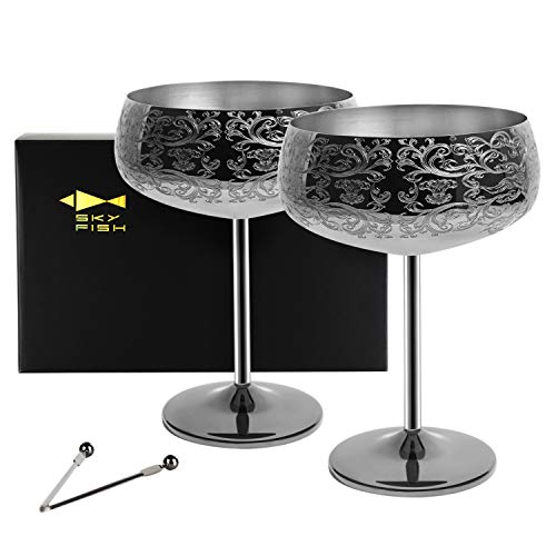 Copos SKY FISH Cocktail (Aço inoxidável - Preto - 6.5 x 10.5 cm) SKY FISH - Cálices e taças - aço inoxidável, preto, 6.5 x 10.5 cm