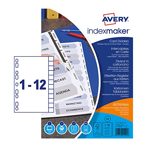 Etiqueta para Impressão Avery 1640061 | Amarelo Avery - Separadores de índice - impressão, amarelo