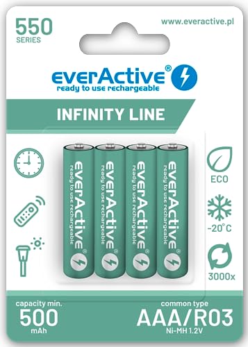 Pilha Recarregável EVERACTIVE EVHRL03-550 EVERACTIVE - Baterias de uso geral - 550 mAh, 12 v, universal, nimh