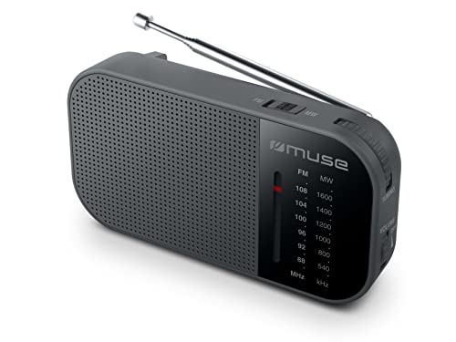 Rádio Muse M-025 R Preto, Prateado (Rádio) Muse - Áudio - portátil, analog, am/fm, preto prateado, antena