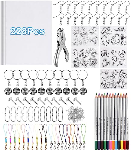 Kit de Artesanato BIRSHES 228 Peças Kit de Folhas de Plastico Birshe - Kits de artesanato de brinquedos - 228 peças, folhas de plástico, moldes, ferramentas