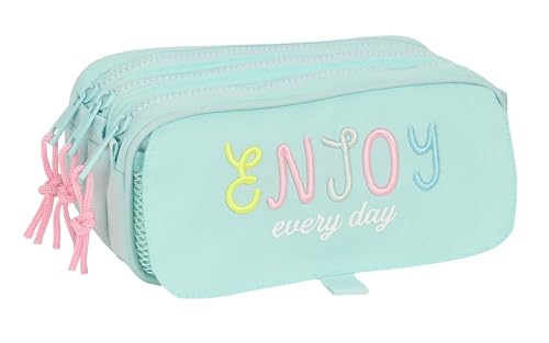 Estojo Infantil BLACKFIT8 Enjoy (Verde - Poliéster) safta - Estojos para canetas e lápis - estojo infantil, blackfit8 enjoy, verde, poliéster, design divertido, resistente