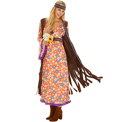 Fato de Mulher DISFRAZZES Hippie Peacemaker (Tam: XXL) TecTake - Brincadeira de faz de conta - poliéster, fácil de aplicar, xxl